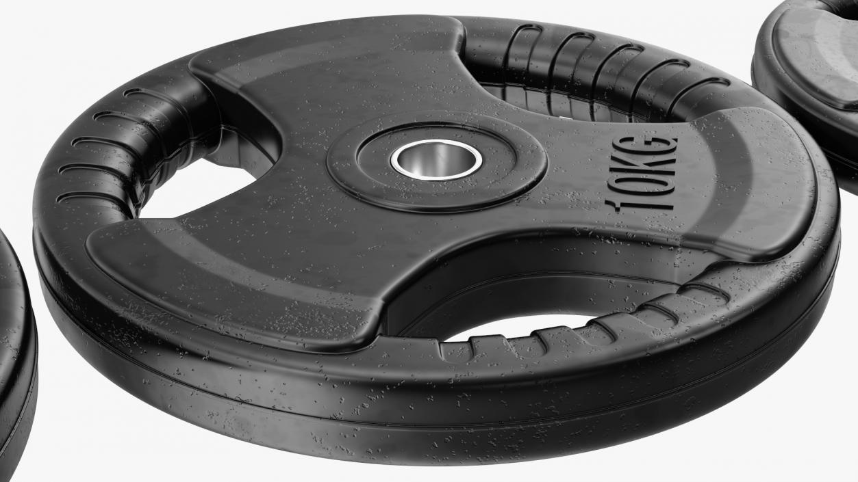 Olympic Tri Grip Weight Plates Set 3D model