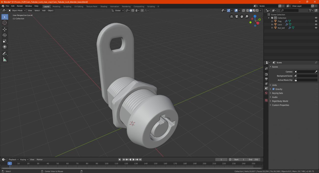 3D Cam Tubular Lock