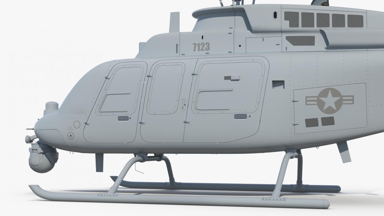 3D Northrop Grumman MQ-8C Fire Scout Unmanned Helicopter Folded Rotor