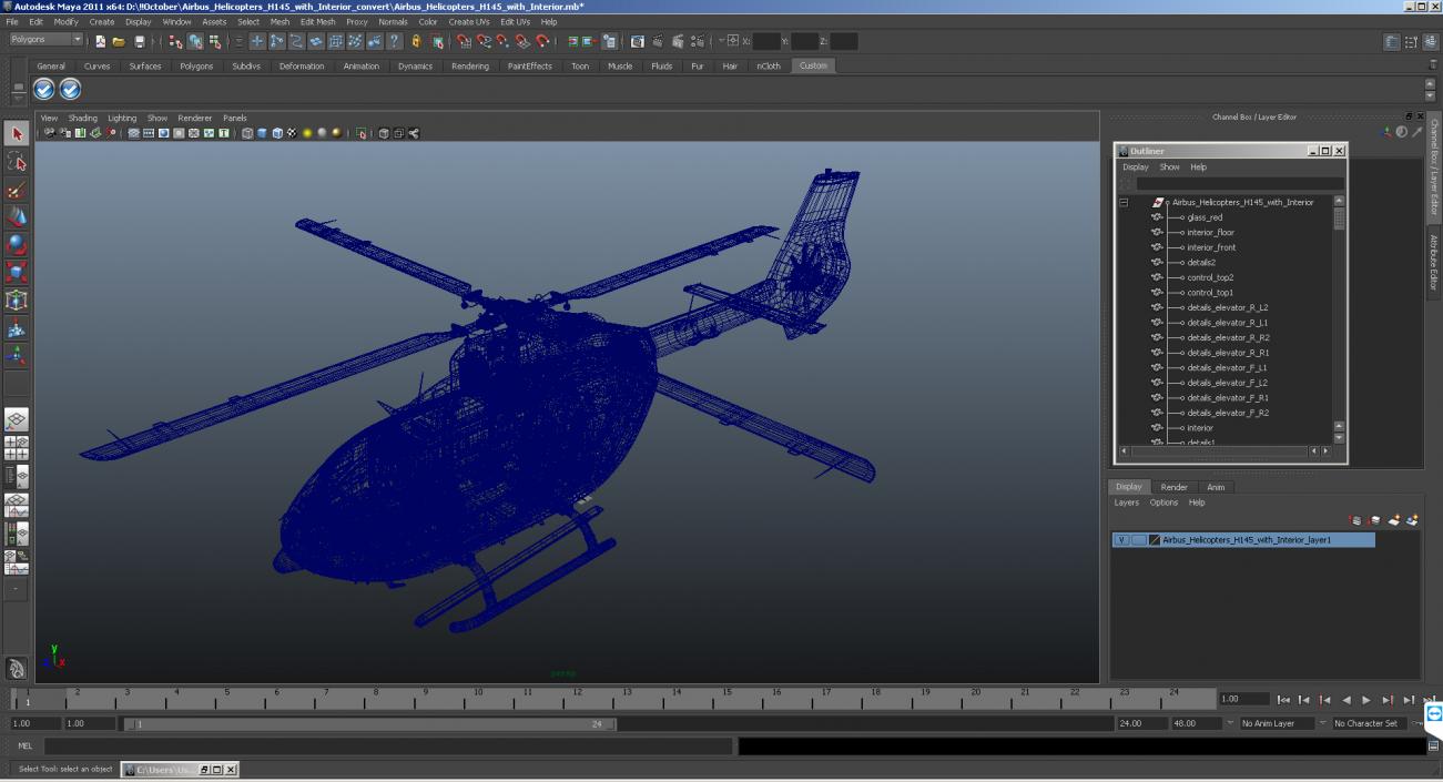 Airbus Helicopters H145 with Interior 3D
