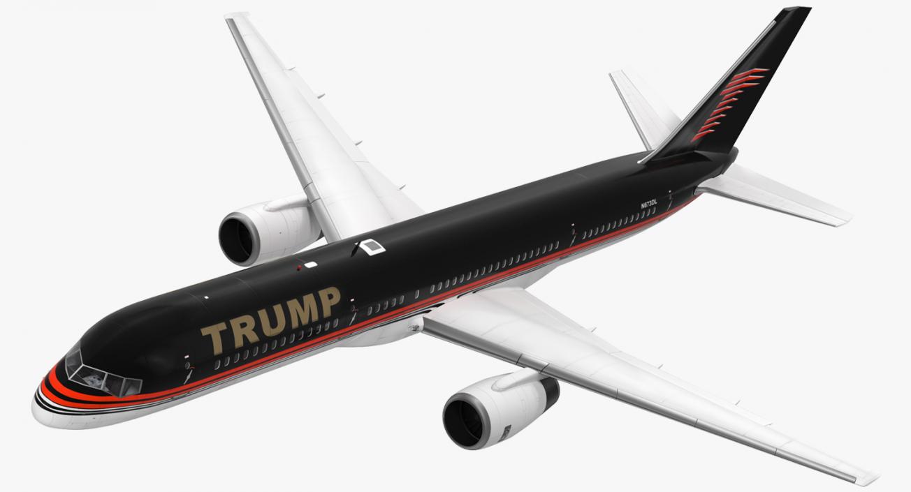 Donald Trumps Private Boeing 757 Rigged 3D model