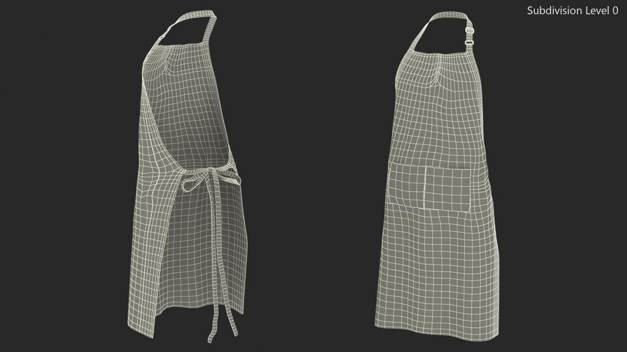 3D model Men Striped Cooking Apron