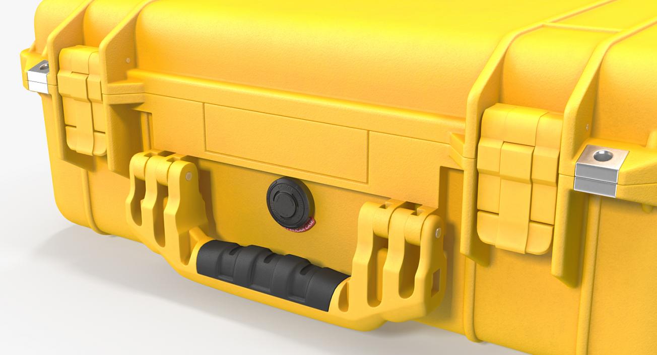 Pelican Case Yellow with Foam 3D model