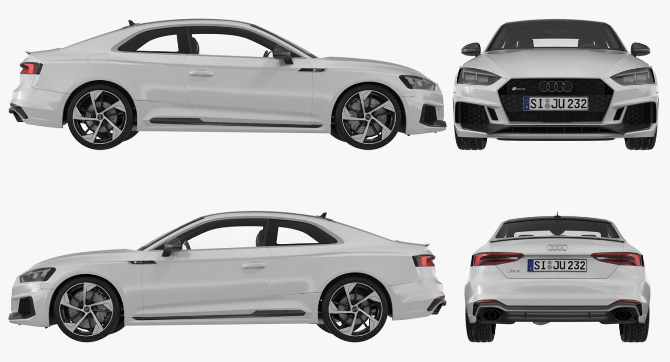 Audi RS5 2017 Simple Interior 3D model