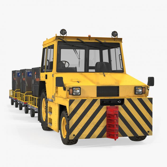Push Back Tractor Hallam HE50 Carrying Passengers Luggage 3D