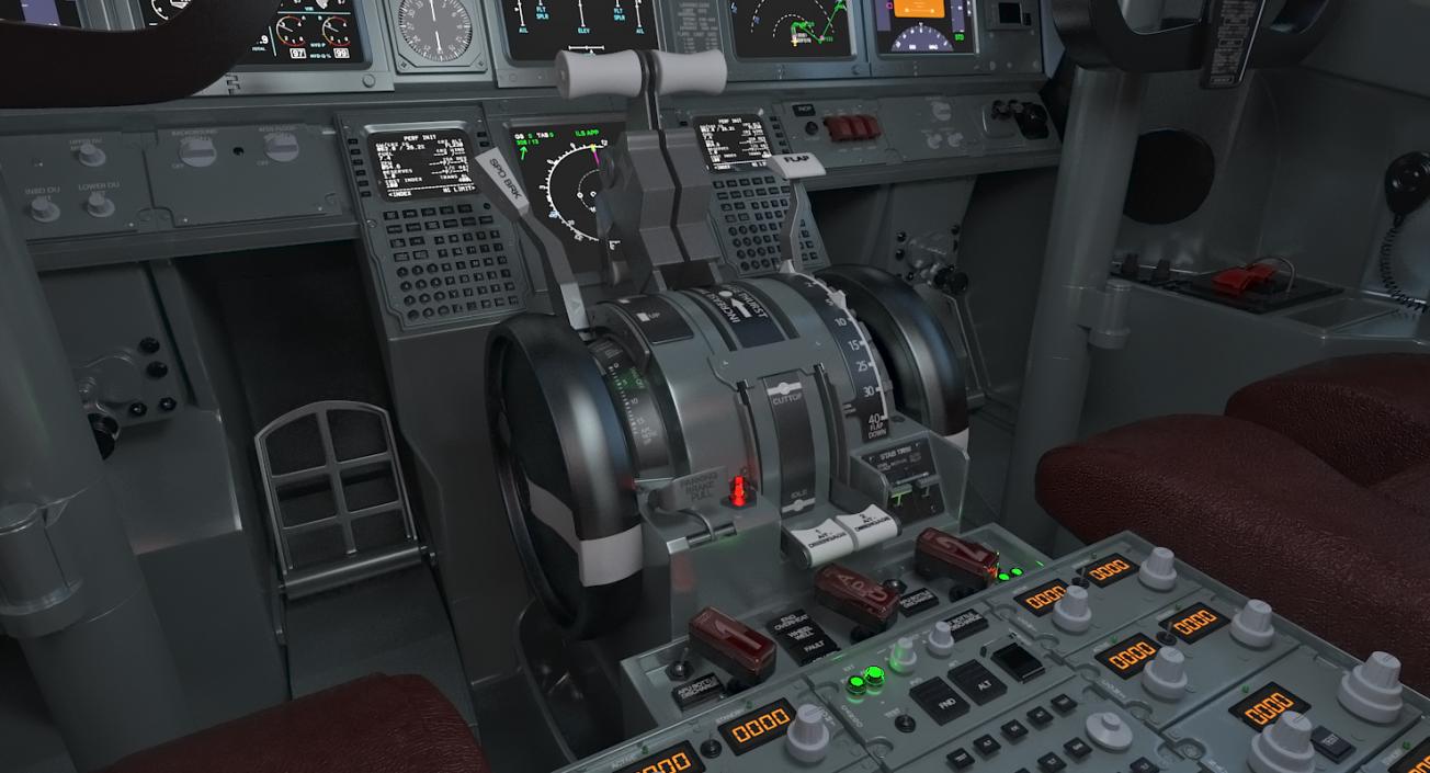 Boeing 737-800 with Interior United Airlines 3D model