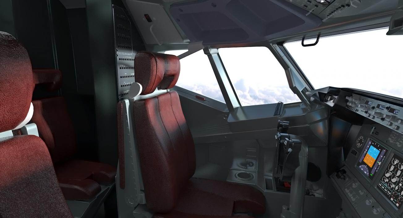 Boeing 737-800 with Interior United Airlines 3D model