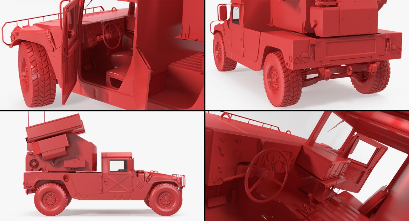HMMWV M998 Equipped with Avenger Rigged 3D model