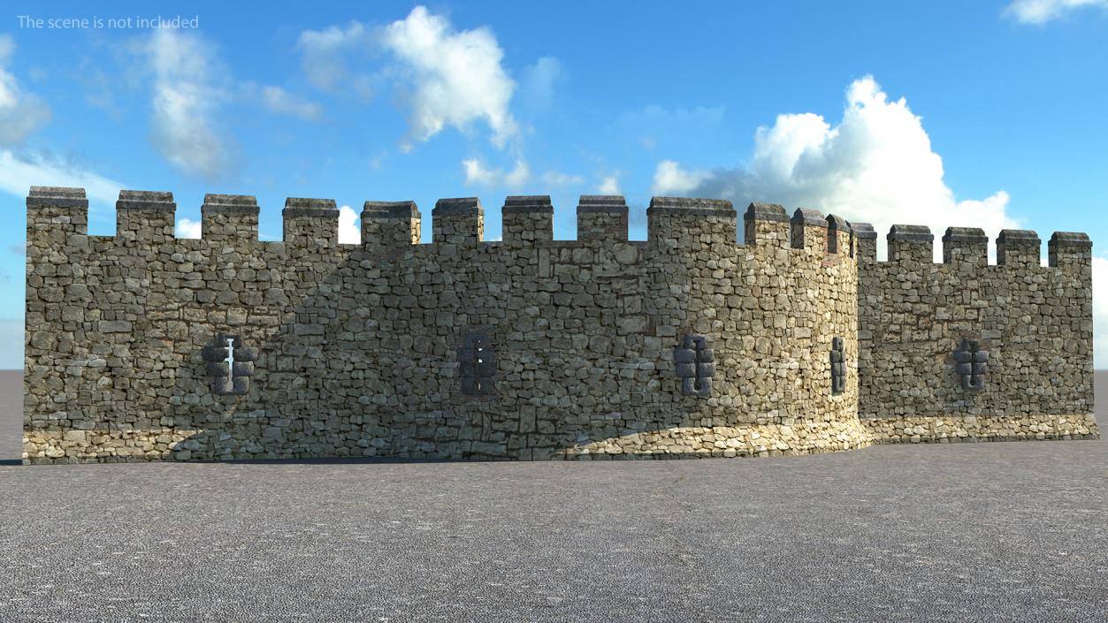 3D Medieval Castle Stone Wall