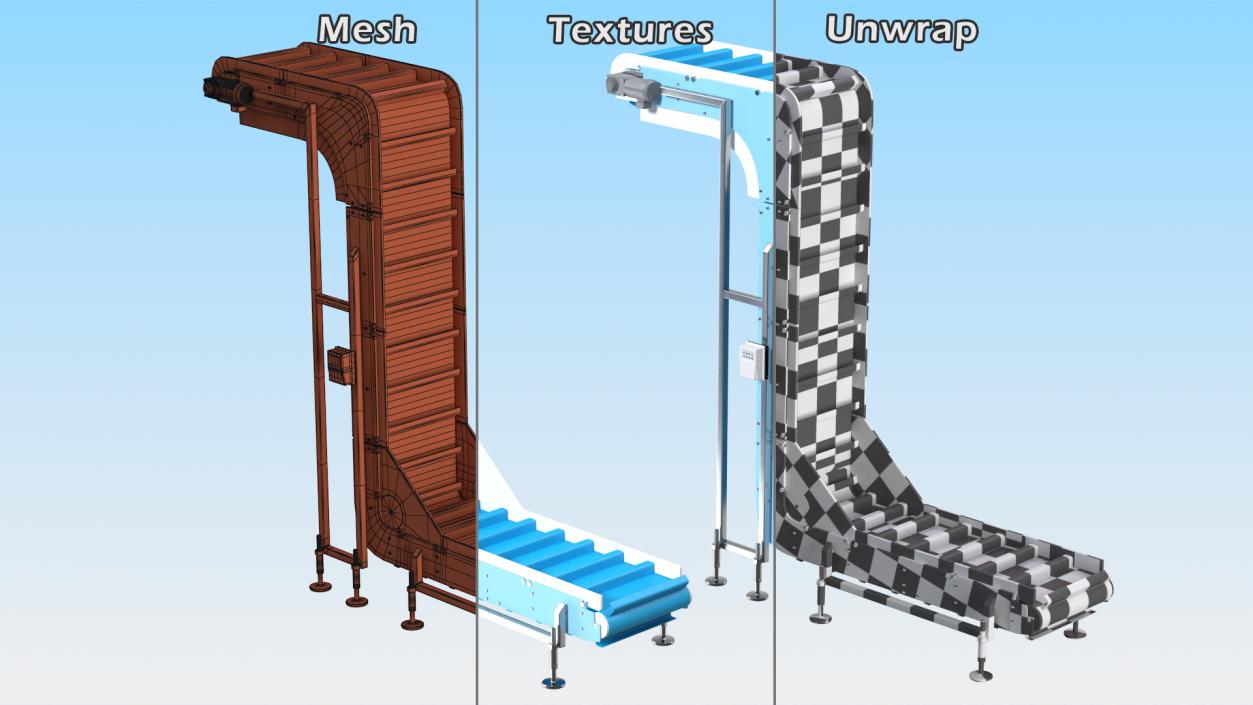 Vertical Conveyor Rigged 3D model