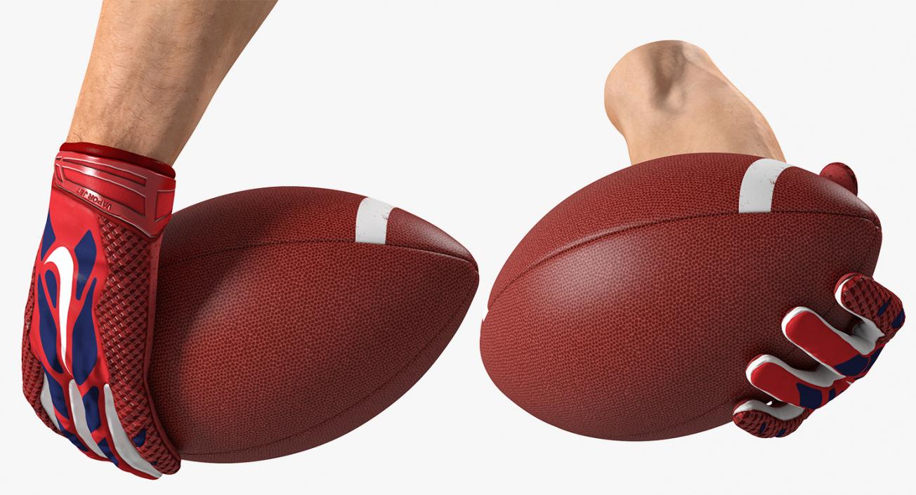 3D model Hand Holding American Football Ball