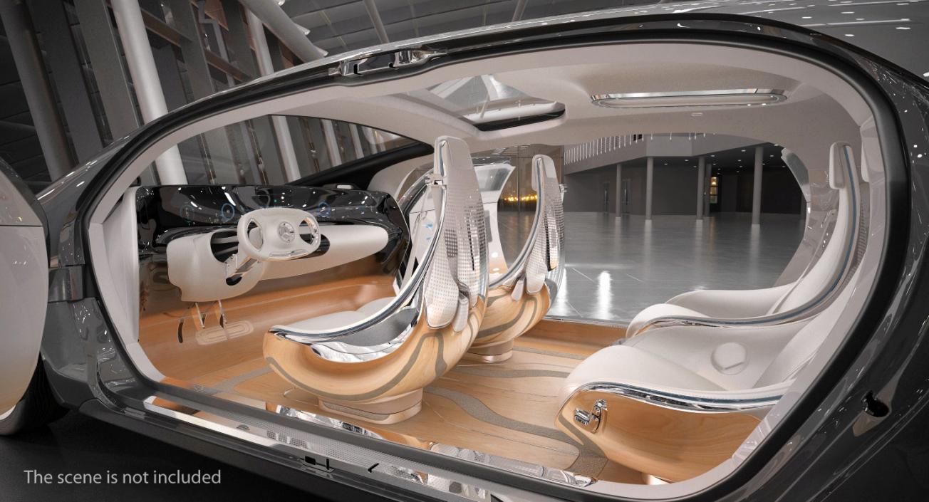 3D model Mercedes Benz F015 Self Driving Car Concept Rigged