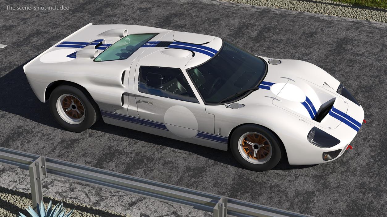 3D model Classic Racing Car White Simple Interior