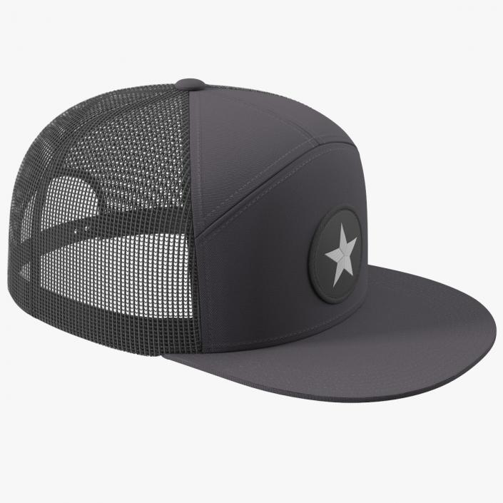 3D Flat Brim Trucker Hat with Mesh Back