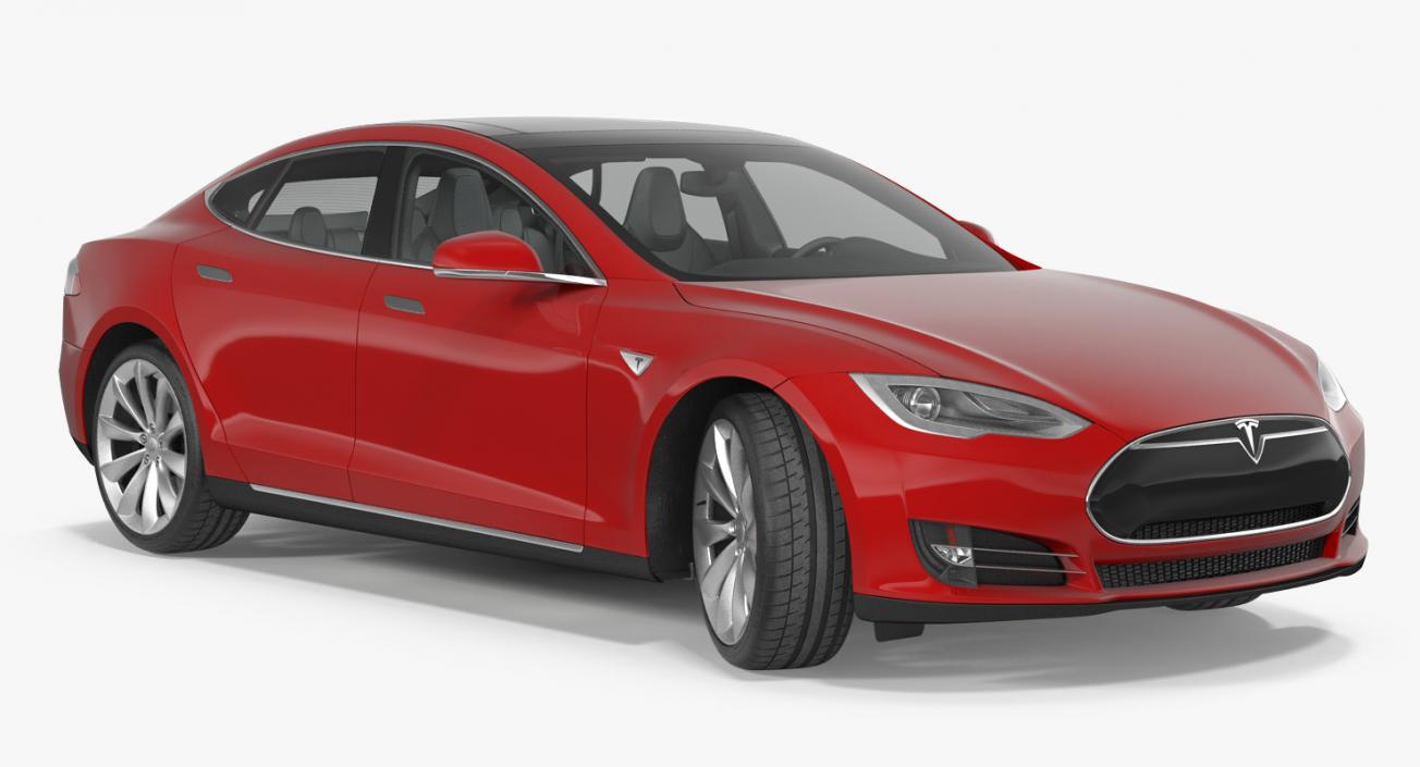 3D Tesla Model S 75 2015 Rigged model