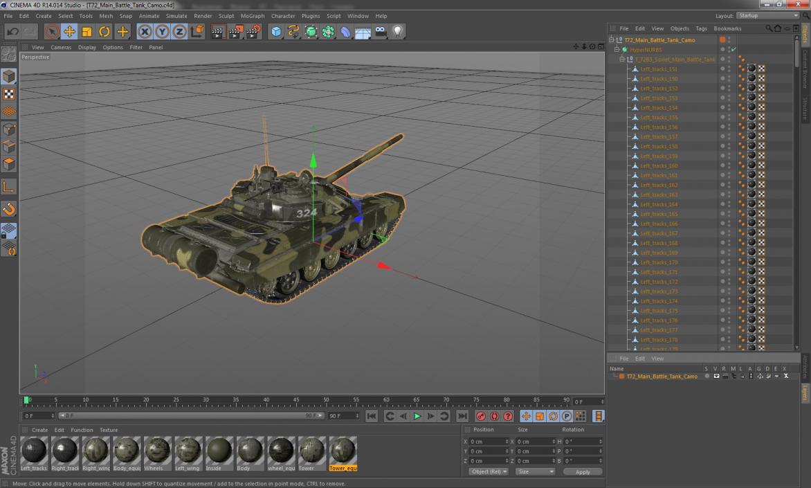 3D model T72 Main Battle Tank Camo