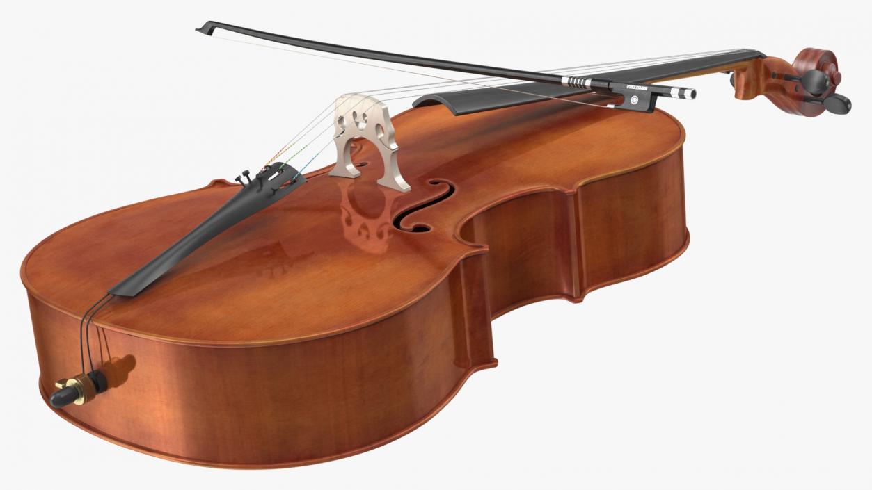 3D model Cello Instrument with Bow