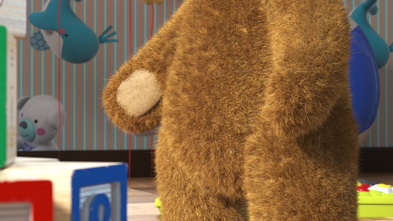 3D model Teddy Bear Brown Fur