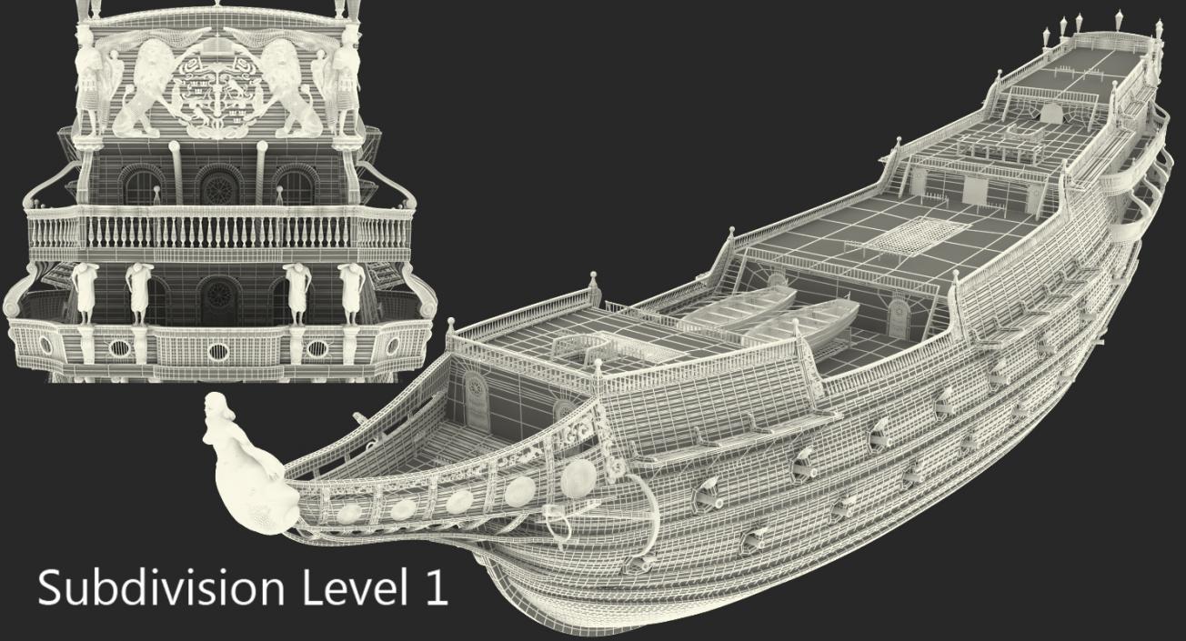 3D Galeon Ship Body