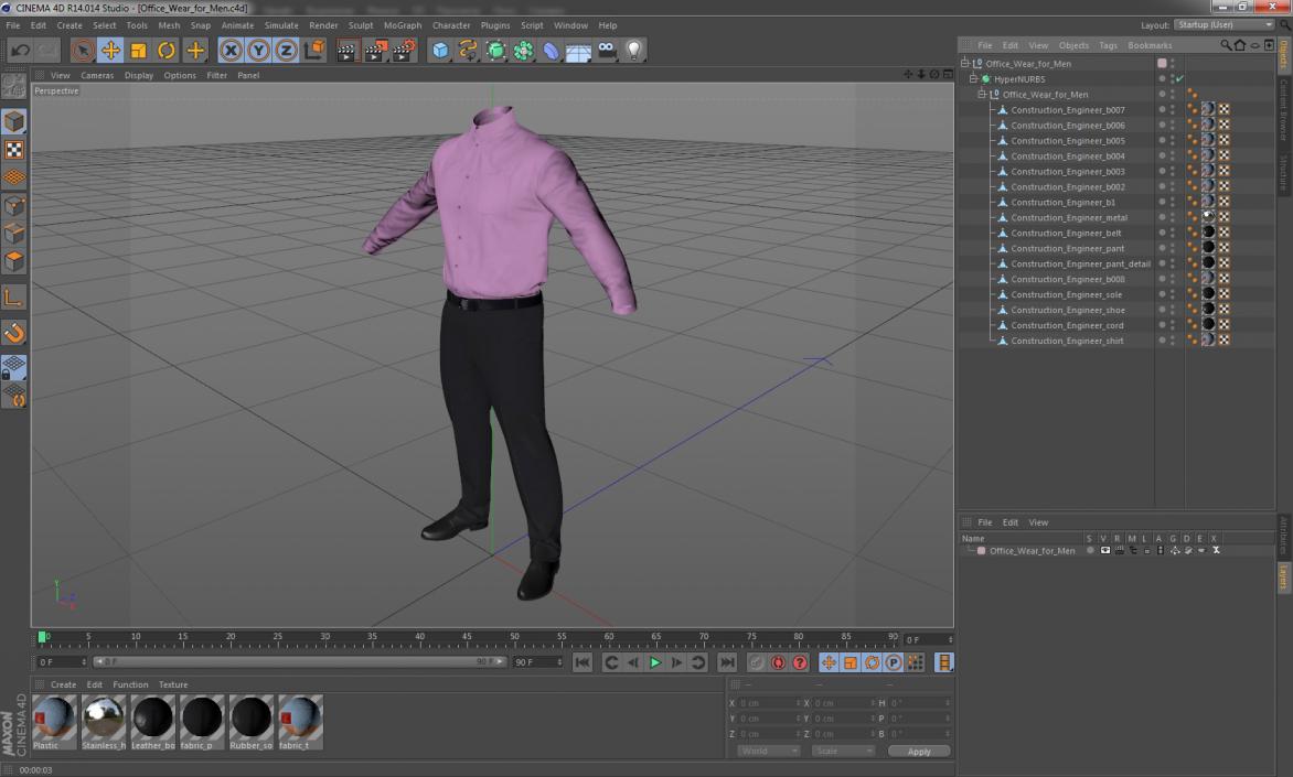 Office Wear for Men 3D model