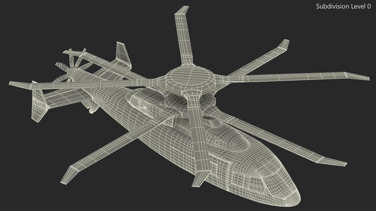 3D model SB-1 Defiant Helicopter Rigged