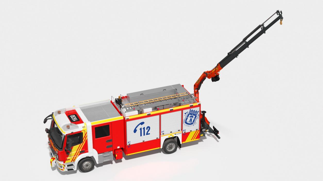 3D Mercedes Benz Atego 1530 Firetruck Rigged