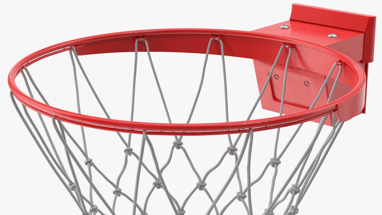 3D Animated Basketball Falls Through Hoop model