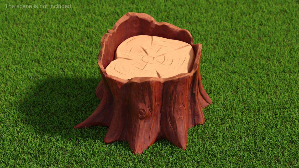 3D model Stump in Hand-Paint Style