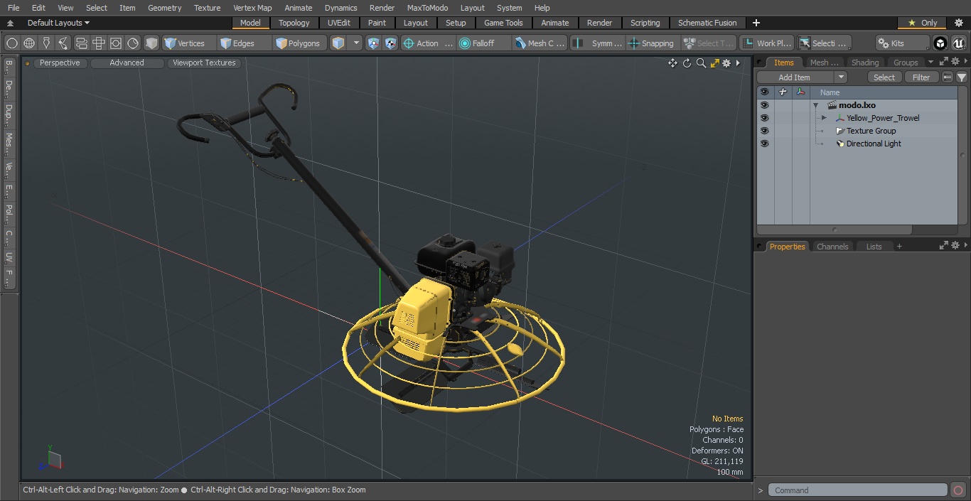 Yellow Power Trowel 3D model