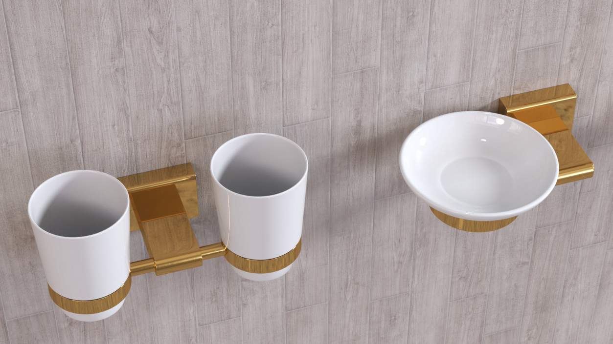 Bathroom Wall Accessories Set 3D model