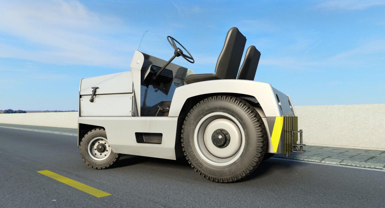 3D model Airport Tug Car Clark CT30 Diesel Rigged