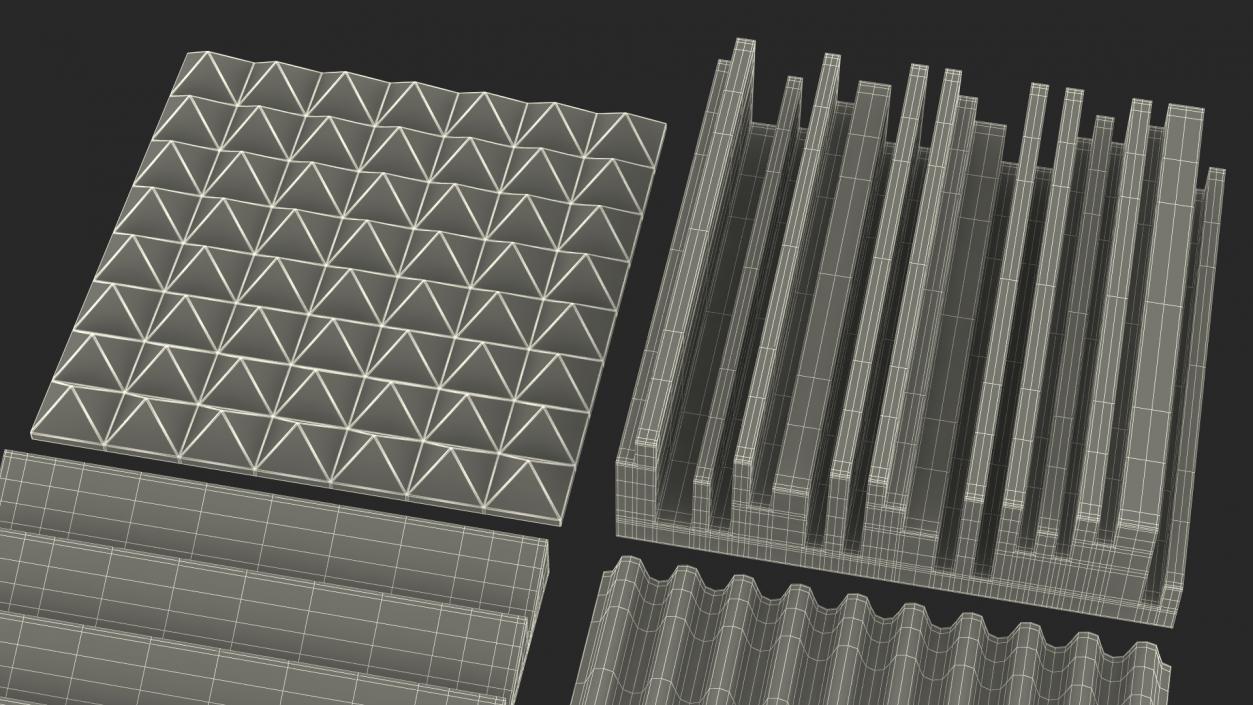 Sound Absorbing Panels Green Set 3D
