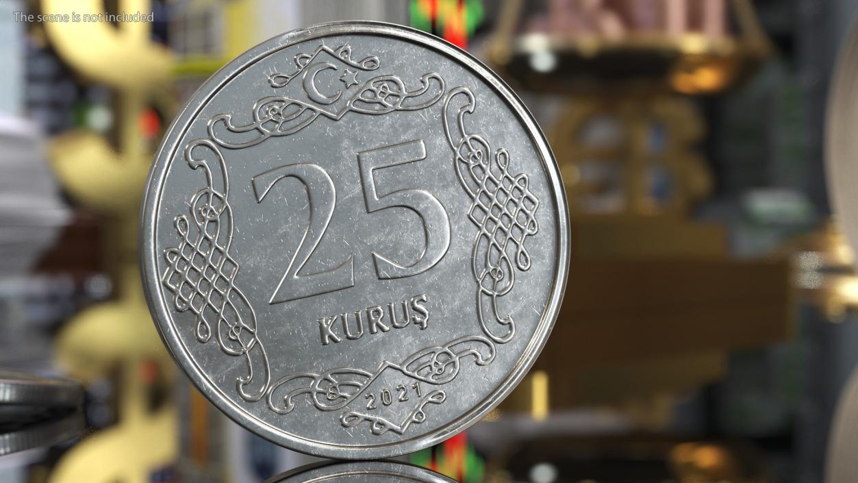 3D model Turkey Coin 25 Kurus