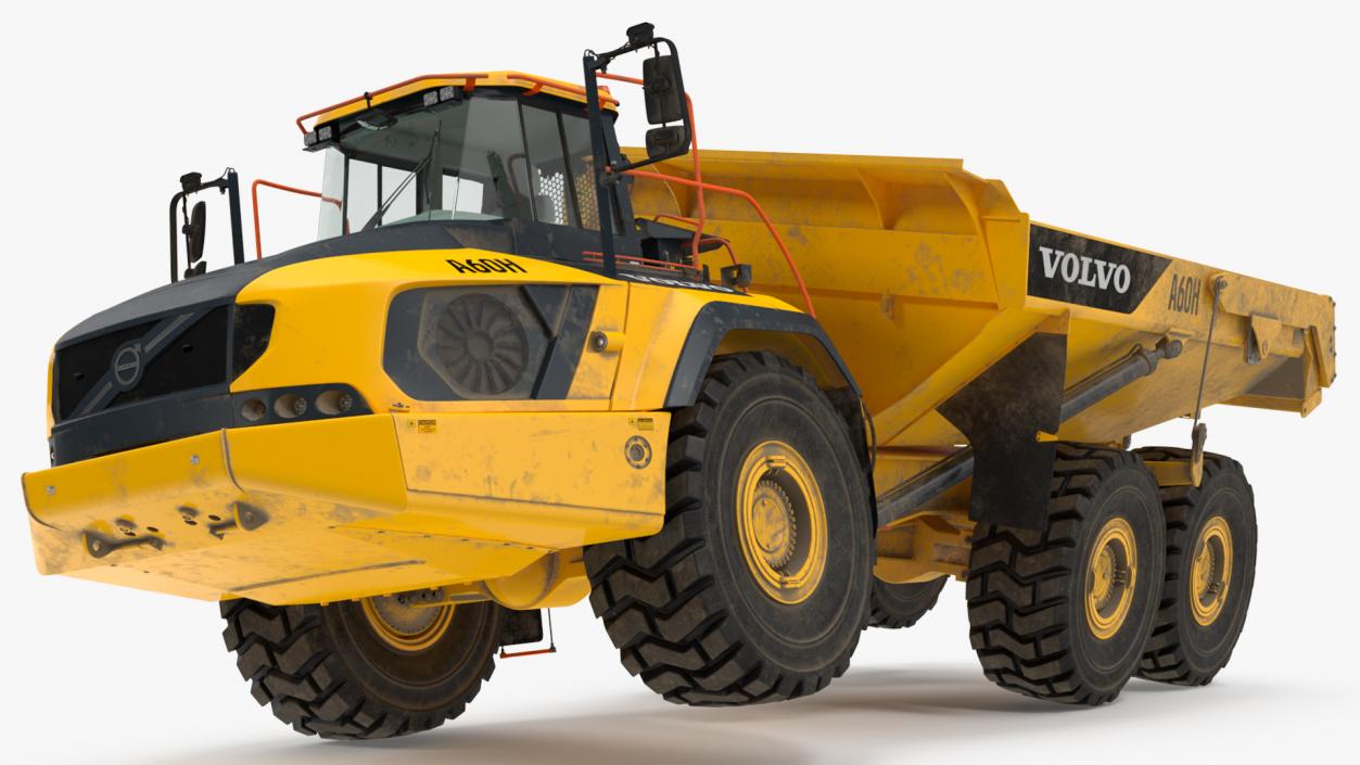 Volvo A60H Truck Dirty Rigged 3D model