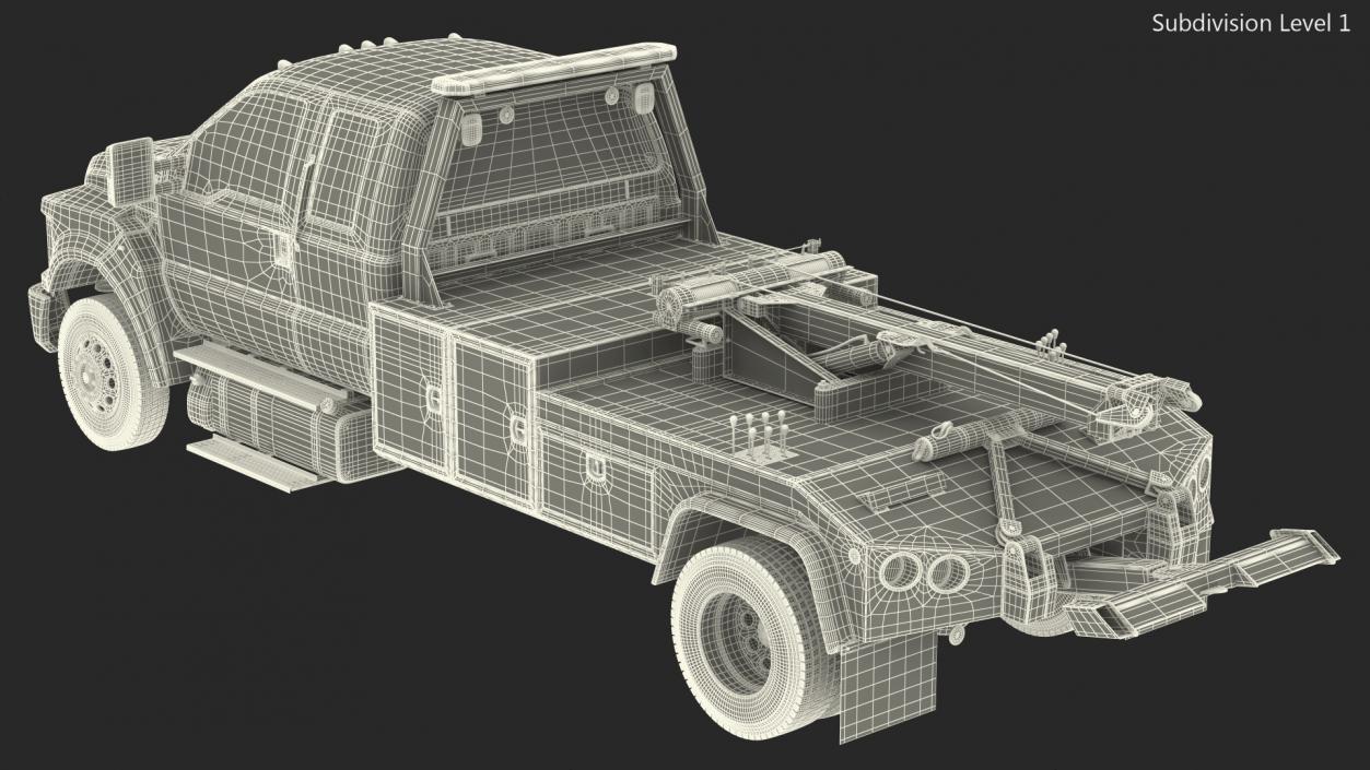 3D Ford F650 Supercab Tow Truck 2019 model