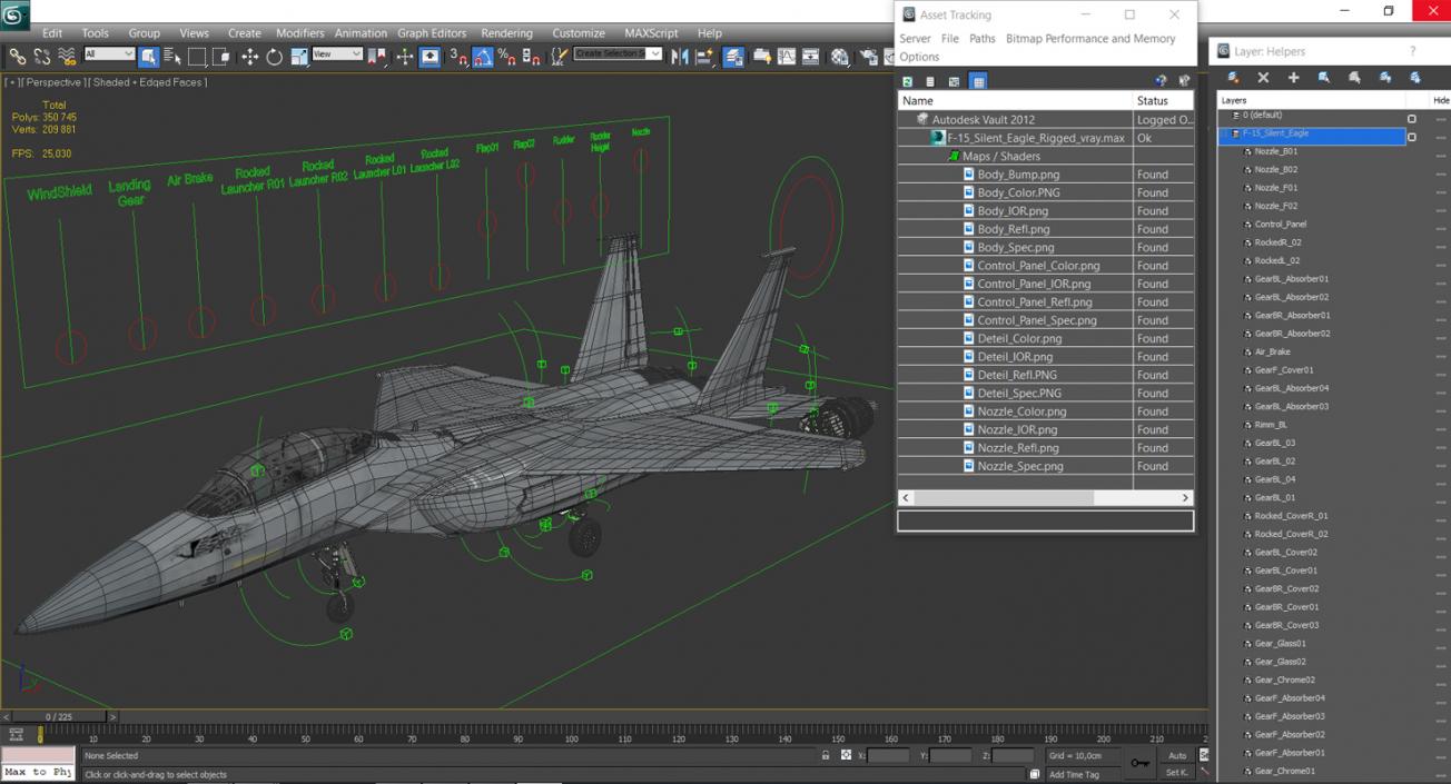 F-15 Silent Eagle Rigged 3D model