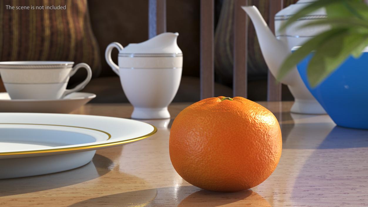 Mandarin with Stalk 3D model