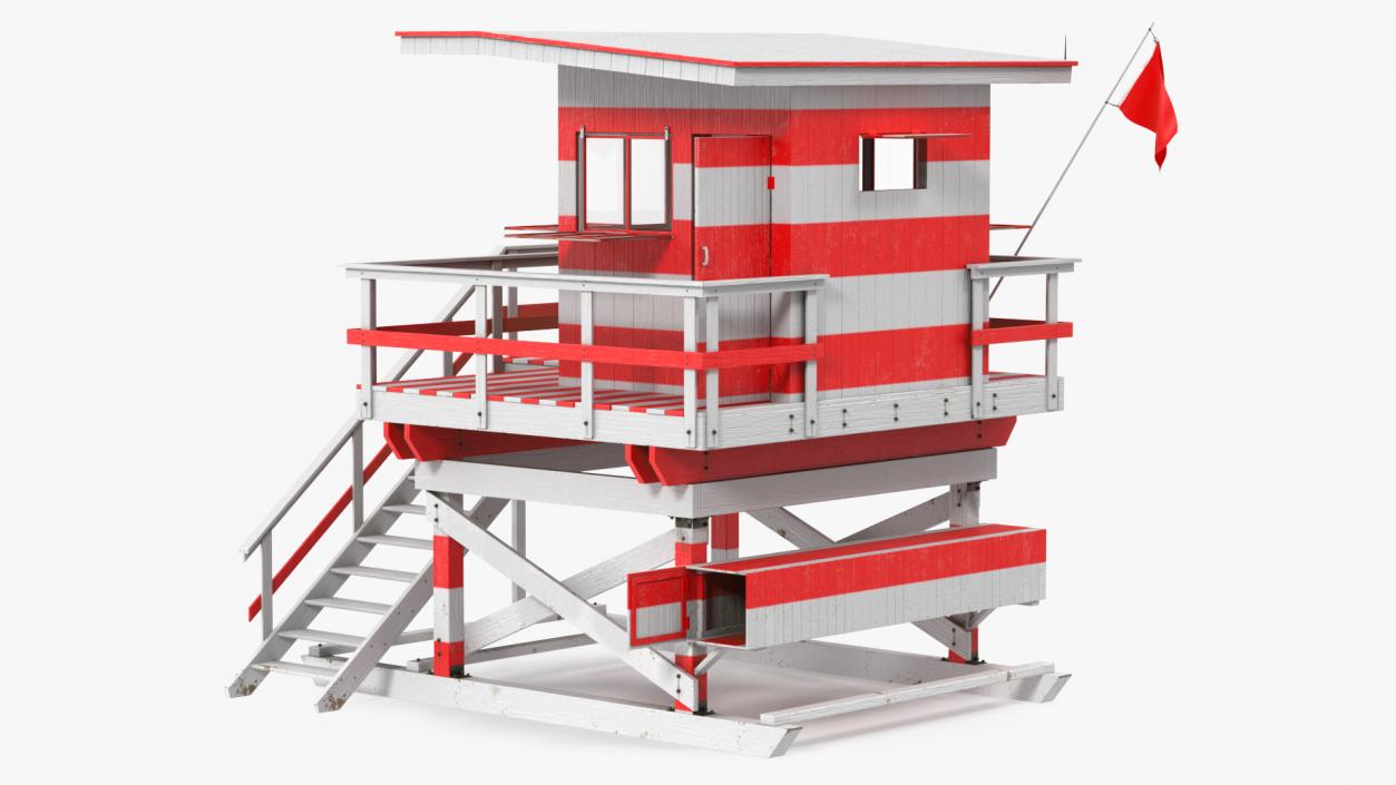 3D Beach Lifeguard Tower