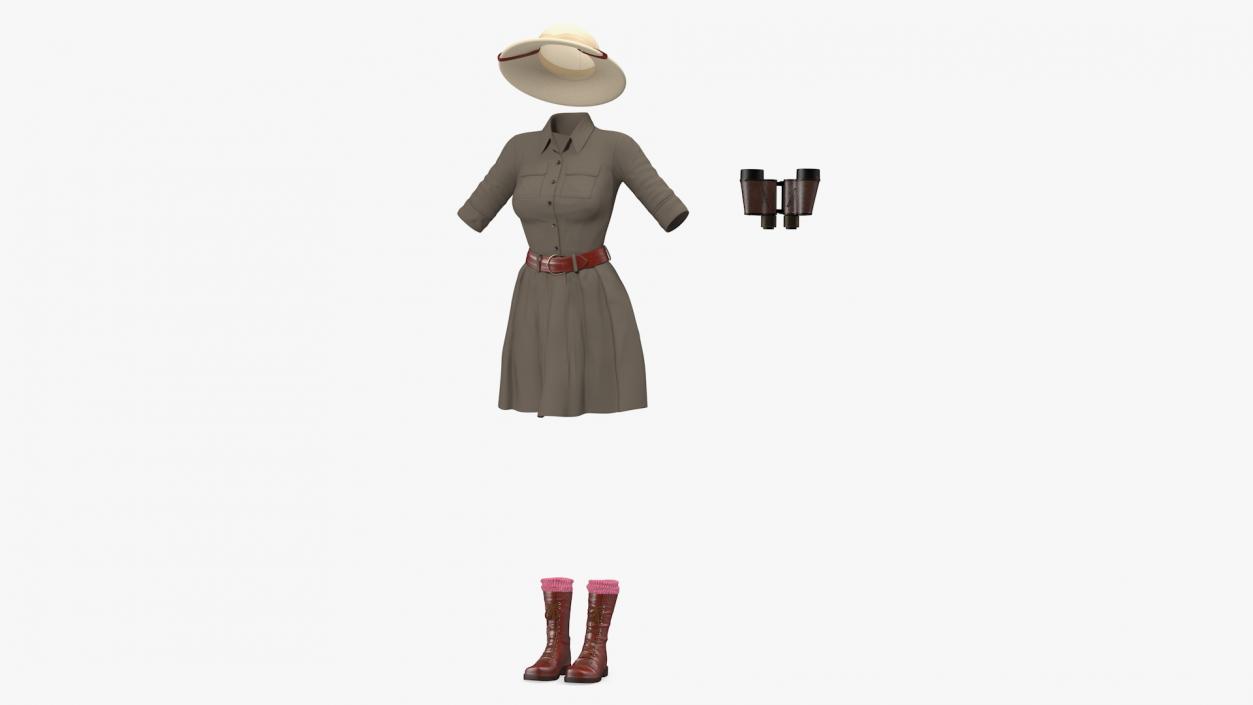 3D Womens Safari Costume with Binocular