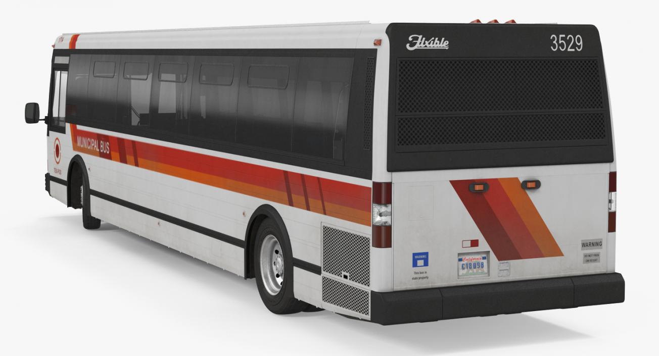 3D Flxible Metro D Municipal Bus Rigged