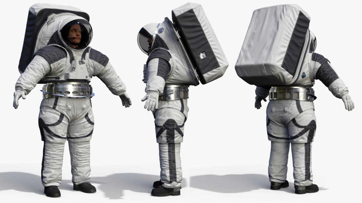 Astronaut Wearing xEMU Spacesuit 3D