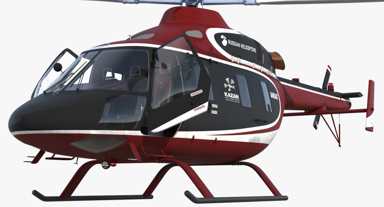 3D Kazan Ansat Russian Light Helicopter