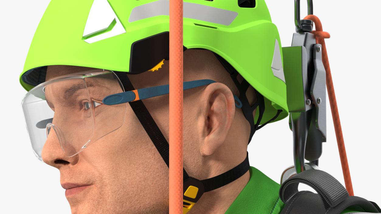 High Altitude Alpinist Worker Suspended 3D model