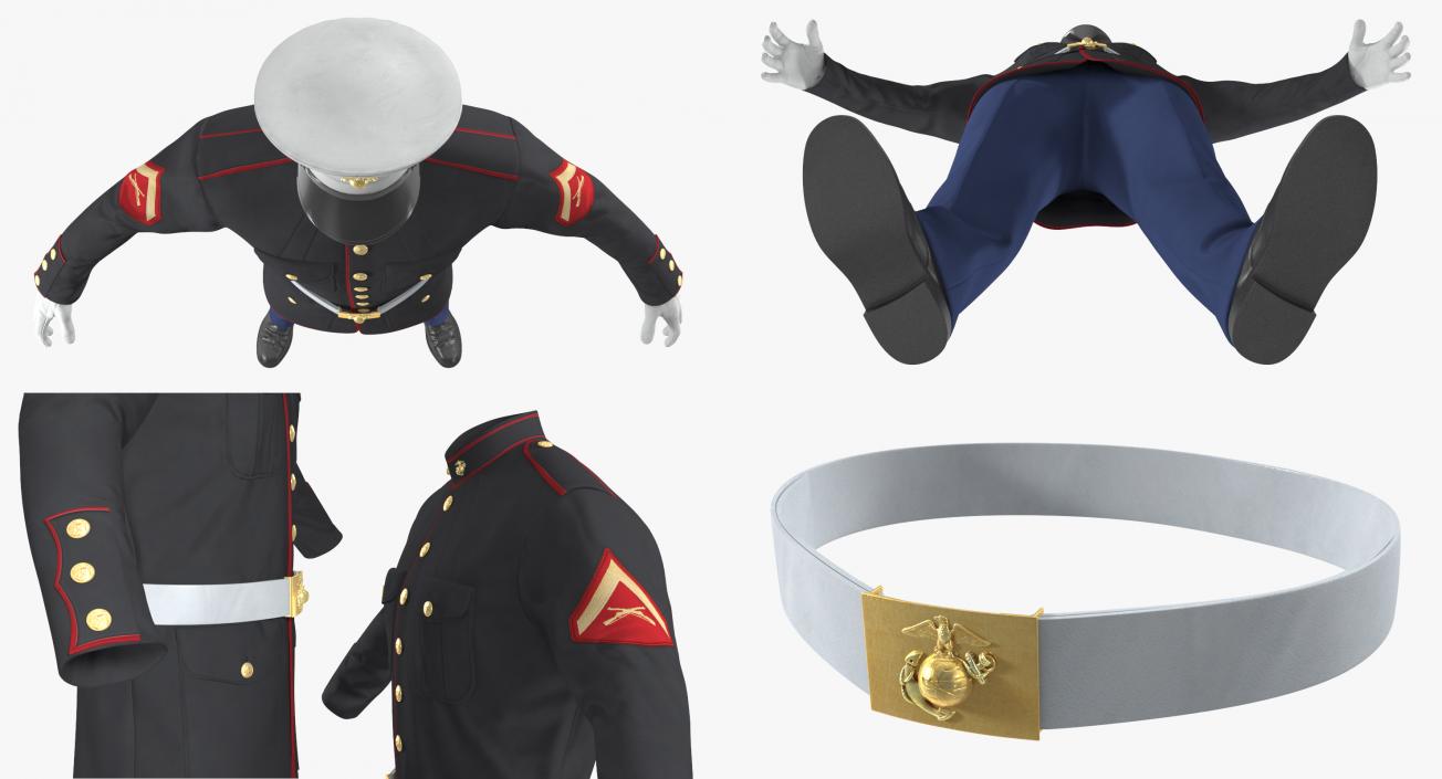 3D model US Marine Corps Parade Uniform