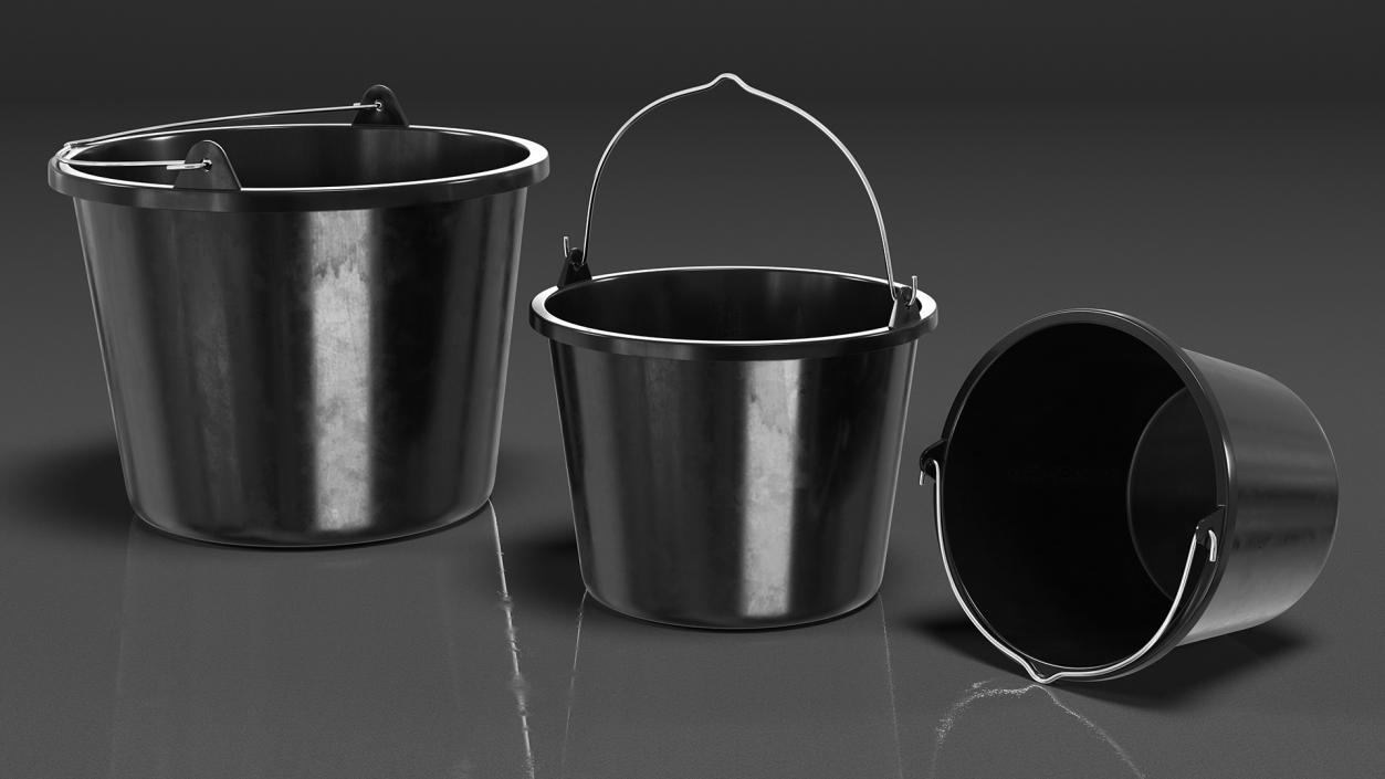 Construction Buckets Set 3D model