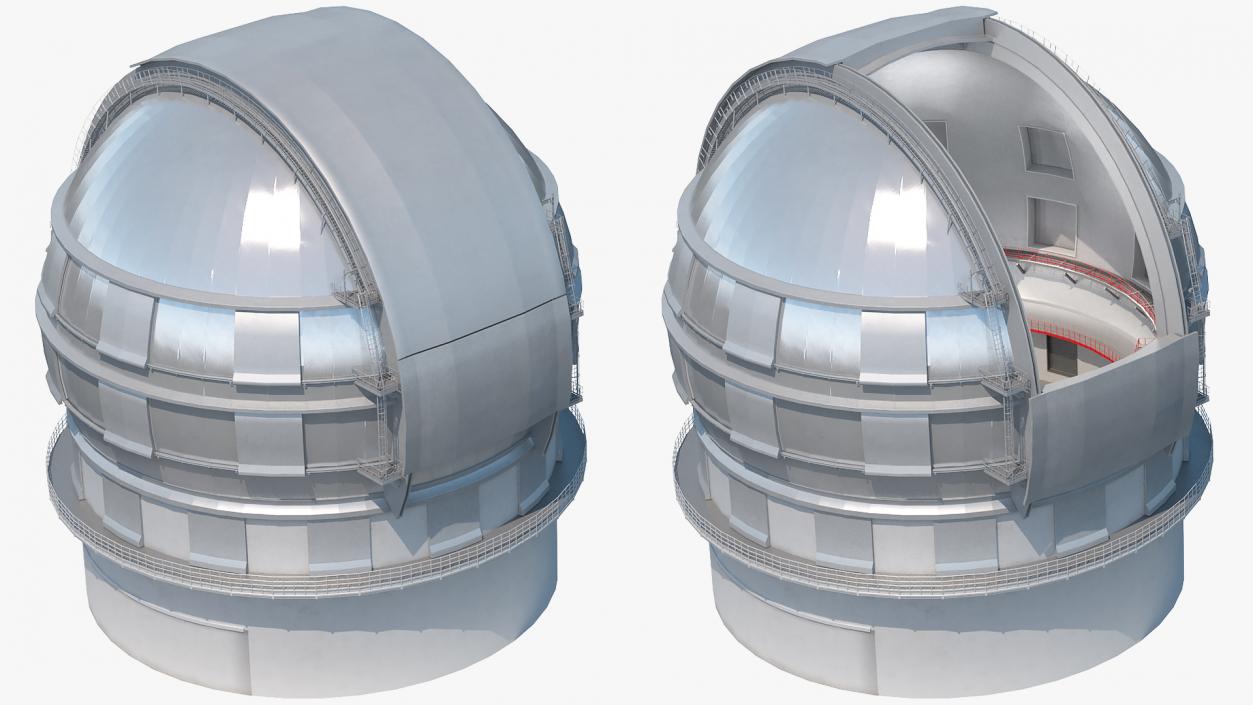 3D Astronomical Observatory Dome Rigged