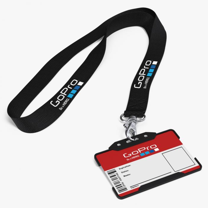 3D GoPro Lanyard with Plastic ID Card Holder