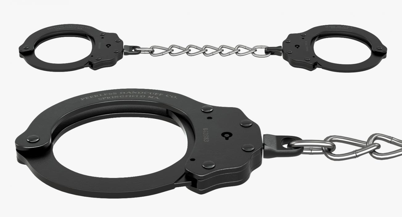 3D Standard Chain Handcuffs Black Metal
