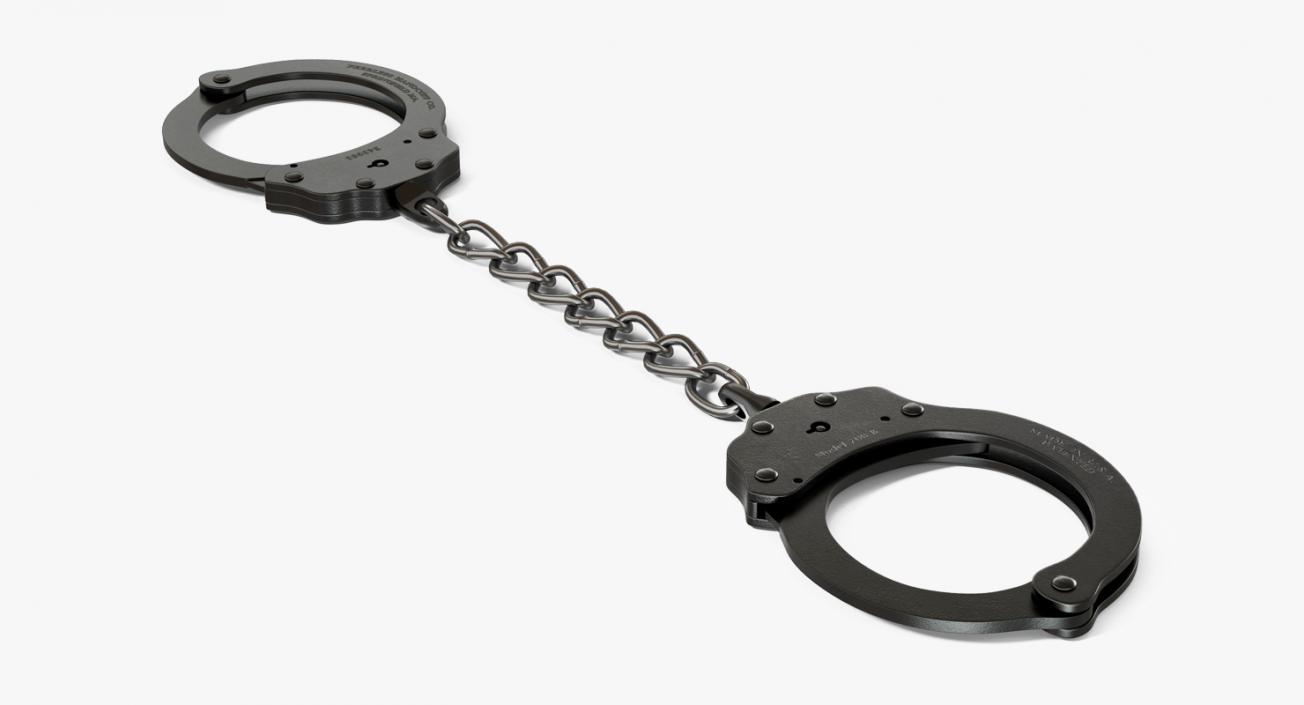 3D Standard Chain Handcuffs Black Metal