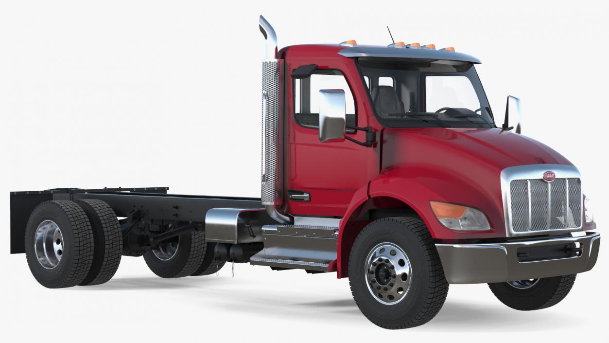 3D Peterbilt 537 Red Truck model